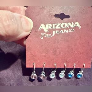 Three pair colored crystal earrings- new.